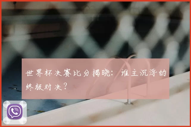 世界杯决赛比分揭晓:谁主沉浮的终极对决?
